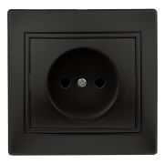 1-201-05 Intro Розетка 2P, 16А-250В, IP20, СУ, Plano, антрацит (10/200/2400)