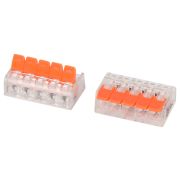 Клемма ЭРА NO-225-431 универсальная 221-415 компактная с рычагами 5-проводная 0.2-4 мм2 упаковка 2 шт