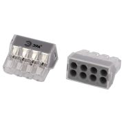 Клемма ЭРА NO-225-366 быстрозажимная 773-608 прозрачная 8-проводная 0.75-4.0 мм2 упаковка 20 шт