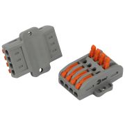 Клемма ЭРА NO-225-400 проходная с монтажной площадкой 222-2414Р с рычагами 4 полюса 0.08-2.5/4 мм2 упаковка 10 шт