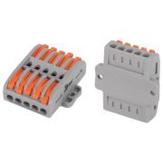 Клемма ЭРА NO-225-456 проходная с монтажной площадкой 222-2415Р с рычагами 5 полюсов 0.08-2.5/4 мм2 упаковка 1 шт