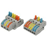 Клемма ЭРА NO-225-408 проходная разветвительная 222-4136 с рычагами 3/6 полюсов 0.08-2.5/4 мм2 упаковка 15 шт