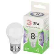 Лампа светодиодная ЭРА GREEN LINE LED P45-8W-865-E27 GL 8Вт шар холодный свет E27