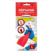 Латексные перчатки хозяйственные БИКОЛОР L /желтый+зеленый/ Komfi BICOLO7 1/12/144