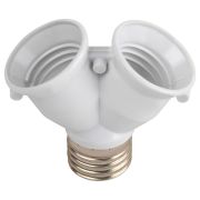 Патрон-разветвитель ЭРА цокольный Е27-2хЕ27 белый