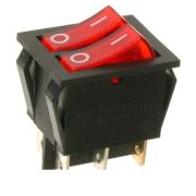 Рокерный выключатель ON-OFF 2-х клавишная красная (16А/250v) IRS-2101-1C*