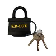 Замок навесной чугун в пластике 60mm, SPARK LUX резин заглуш замка/личинки 12/72
