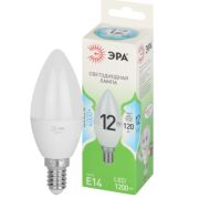 Лампочка светодиодная ЭРА GREEN LINE LED B35-12W-840-E14 GL свеча яркий белый свет (10/100)