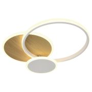 Светильник потолочный светодиодный ЭРА Модерн City CLL-1-60-RC WH+Wood с ДУ 3K-6,5K белый-золото