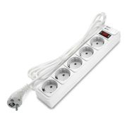 Фильтр-удлинитель «DOMTOK» 5 гн 2USB type-A  ПВС 3*1, 10А/2,2кВт с выкл. с/з белый 3м арт. 2565 1/15