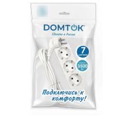 Удлинитель бытовой «DOMTOK» 3 гнезда, ПВС 3*1, 3,5кВт, с/з  7м арт. 2393 1/30