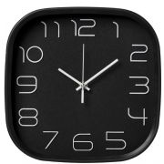2500-005 (10) Часы настенные квадрат 25х25см, корпус черный, «Классика», «Рубин»