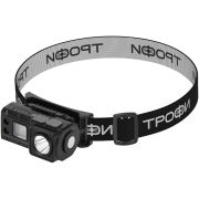 Фонарь налобный светодиодный Трофи GA-102 аккумуляторный 3 Bт сенсорное управление магнит клипса 5 режимов