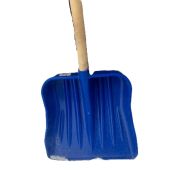 Лопата для уборки снега Высокой прочности 460*440 мм. (пластик синий) с черенком