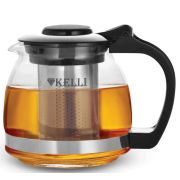 Чайник заварочный 0,7л термостойкое стекло, эргономичная ручка, фильтр из нержавеющей стали KL-3085