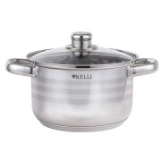 Кастрюля из нержавеющей стали 4,5л KL-4293-22 22х13,5 см. для всех видов плит 1/6