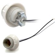 Электропатрон Е14 керамический с кольцом (на шнуре 20см) 100/300