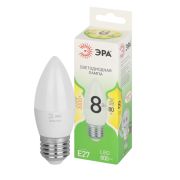 Лампочка светодиодная ЭРА GREEN LINE LED B35-8W-830-E27 GL свеча теплый свет (10/100)