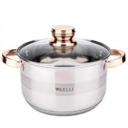 Кастрюля из нержавеющей стали 3,8л KL-4740-20 для всех видов плит 1/9