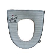 Мягкий чехол для ободка унитаза с замком Серый 44*36см