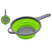 Дуршлаг силиконовый складной с ручкой Ø24см