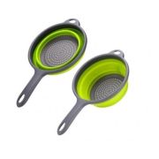 Дуршлаг силиконовый складной малый с ручкой  Ø19,5см