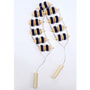 Массажер-лента для спины, 9 звеньев, деревянный, с шипами, 84 х 7,5 х 3 см