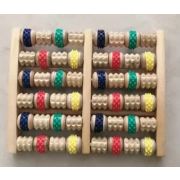 Массажер для ног с резиноввыми роликами, деревянный. 25,5*16см