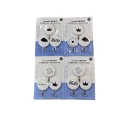 Крючки самоклеющиеся пластиковые набор 3шт бело черные All for you, микс ST-4431