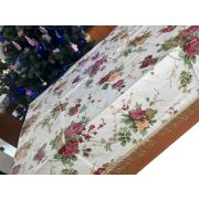 Скатерть-клеенка из пвх с бахромой 110*140см РОЗЫ