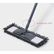 Швабра (насадка микрофибра «Лапша» 80гр) с телескопической ручкой 76-121 см, цвет серый арт. 200067