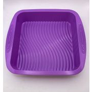 Силиконовая форма для выпечки, с бортиками, рифленое дно (волна) 25*27*5 см