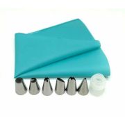 Кондитерский силиконовый мешок насадками большими 6шт, для эклеров и пироженных.