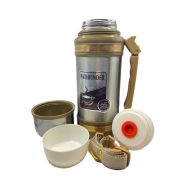 Термос 1800 мл большое горлышко, 2 кружки, кнопка закрытия, ремешок Leisure Pot  1/12