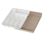 Лоток для столовых приборов, с дополнительным выдвижным поддоном, пластик плотный 52,5*36*5см