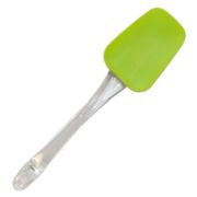 Лопатка кухонная силиконовая МАЛАЯ 20,5см, пластиковая прозрачная ручка. SEEWE