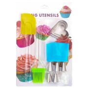 Набор кондитерский. Силиконовый мешок с насадками, лопатка и кисточка (блистер)