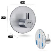 Крючок настенный самоклеящийся Ø 4,5см, до 25 кг, матовая нержавеющая сталь