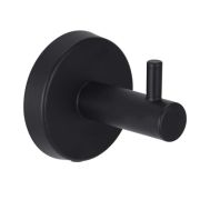 Крючок настенный самоклеящийся Ø   см, до 25 кг, черный матовый, нержавеющая сталь