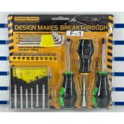 Набор инструментов трещетка,набор бит,набор Г-образ. ключей, отвертки -/+, малые отвертки F-1