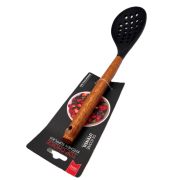 ST-4423 Ложка-шумовка, нейлон, ручка дерево, 33*8,5 см, (97гр)  1/144