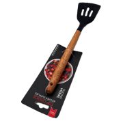 ST-4420 Лопатка кухонная с прорезями, нейлон, ручка дерево, 32,5*7,5 см, (76гр) 1/144