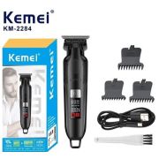 Триммер для волос Kemei KM-2284, T-образн. лезвие, ЖК-дисплеем, USB-кабель, насадки, щетка, 220V