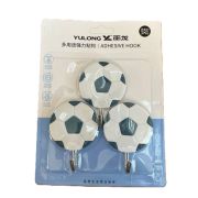 Крючки самоклеющиеся пластиковые набор 3шт Мяч футбольный синий ST-4035