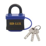 Замок навесной чугун в пластике 70mm, SPARK LUX резин заглуш замка/личинки 12/72