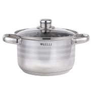 Кастрюля из нержавеющей стали 3,5л KL-4293-20 для всех  видов плит 1/6