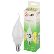Лампочка светодиодная ЭРА GREEN LINE LED BXS-10W-830-E14 GL свеча на ветру, теплый белый свет 10/100