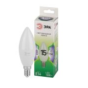 Лампочка светодиодная ЭРА GREEN LINE LED B35-15W-865-E14 GL свеча холодный свет (10/100)